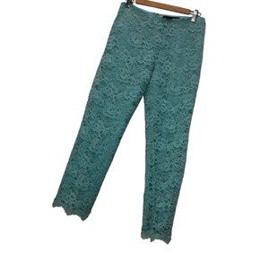 ralph lauren black label STUNNING sea glass green all LACE pants 10